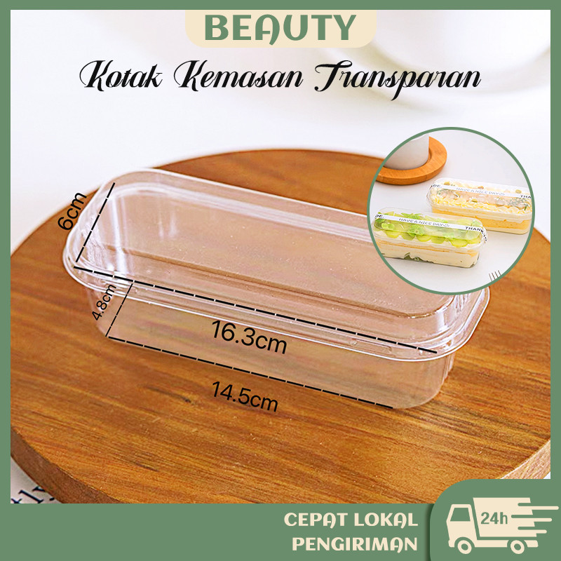 Box Dessert Premium Persegi Panjang / Cup Mika Pudding Tiramisu Premium Kotak Kaca Persegi Panjang