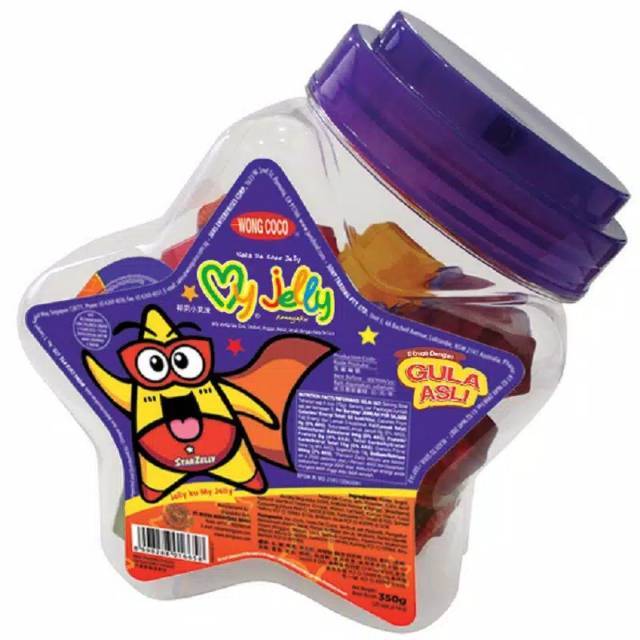 WONG COCO MY JELLY Kemasan Toples Bintang isi 350g