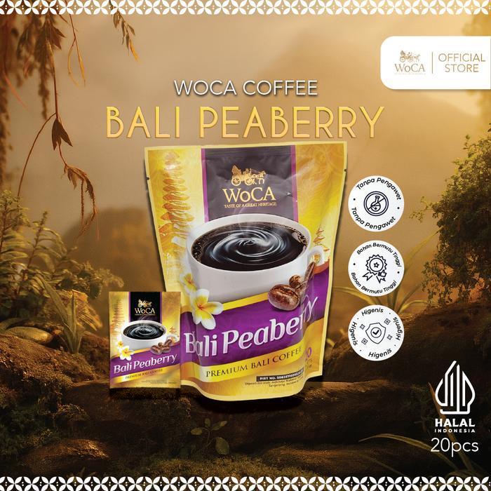 Pipomarket WoCA Kopi Bubuk Bali Peaberry 20 Sachets