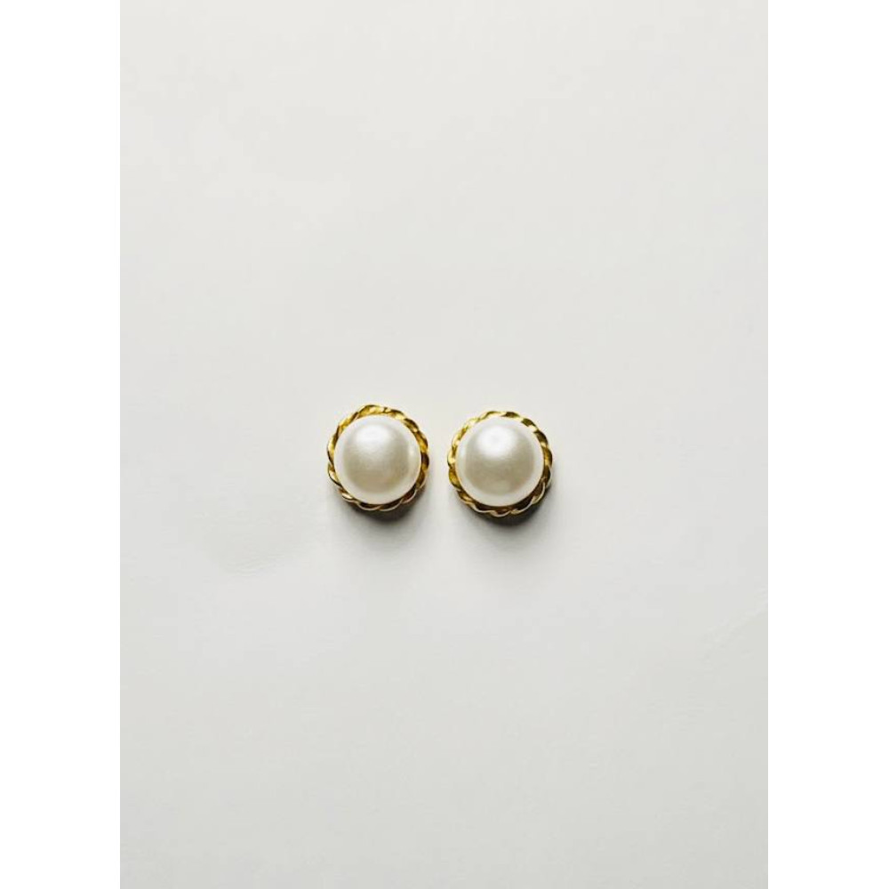 LILARA Giwang Emas Nada Motif Mutiara Tawar Aslii Lombok