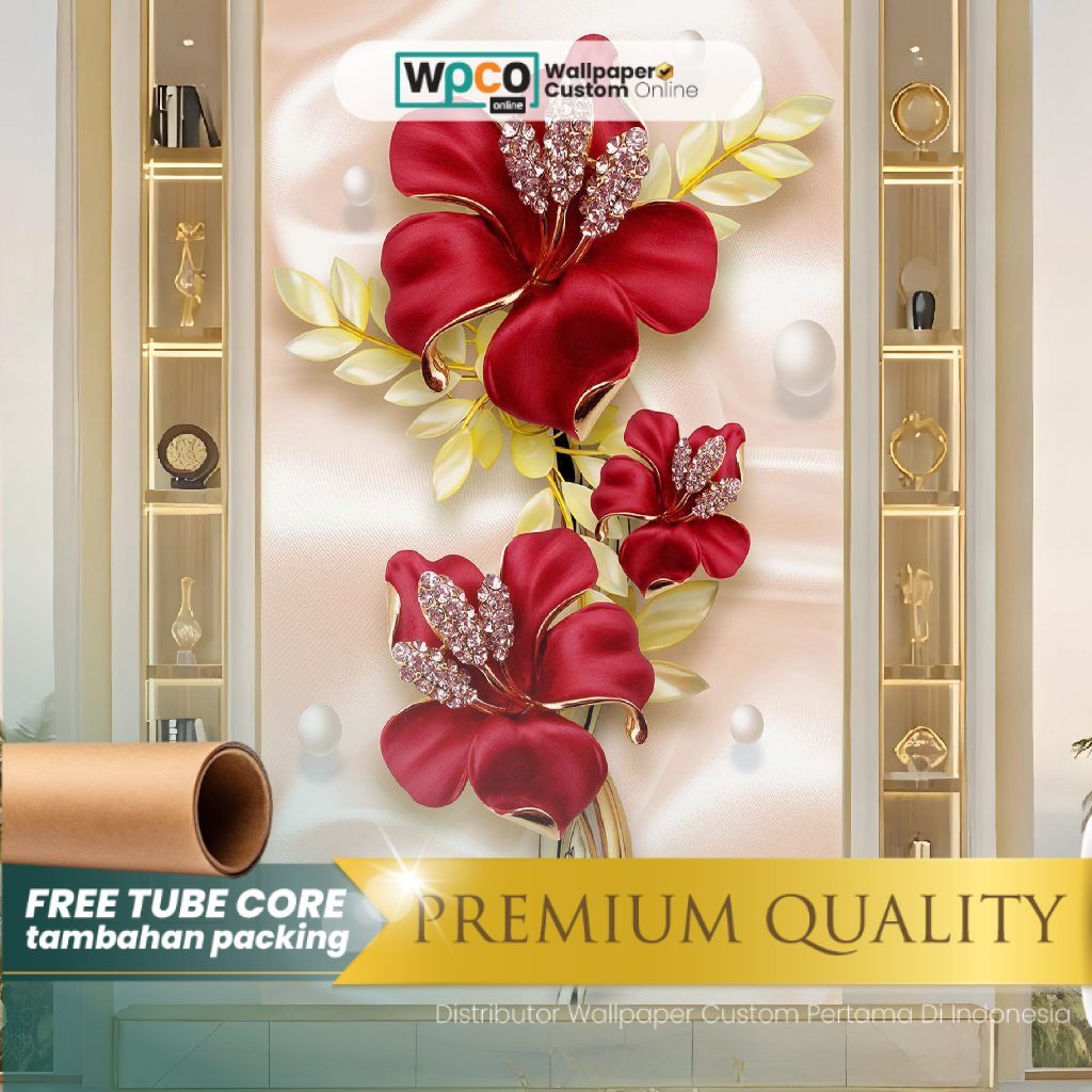 Stiker Dinding - Stiker Dinding Bunga 3D - Stiker Dinding Motif Bunga 3D - Stiker Dinding Gambar Bun