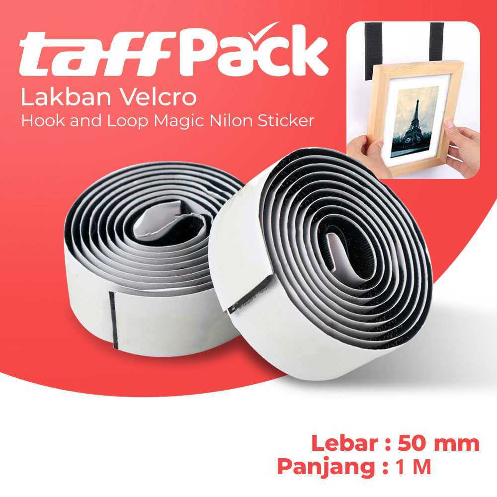 Lakban Velcro Hook and Loop Magic Tape Nilon Sticker Perekat Kain Karpet Sofa Mobil Penutup Dompet T