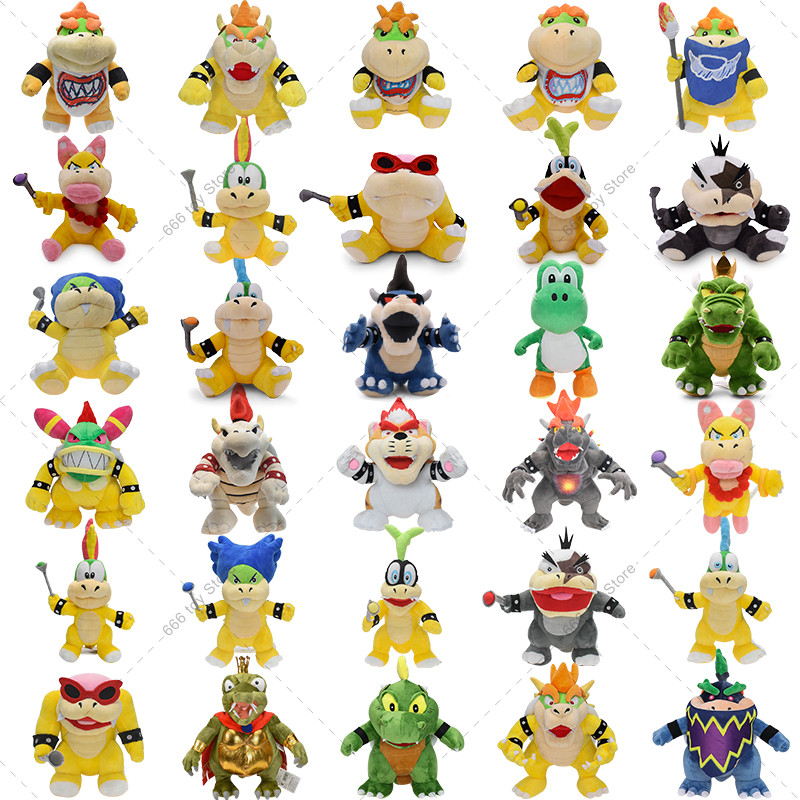 30 Styles Mario Bros Plush Bowser JR. Wendy Lemmy Green Yoshi King K.Rool Larry Morton Ludwig Iggy R