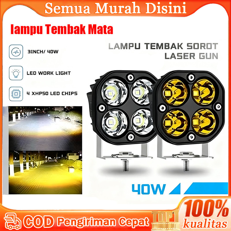 Lampu Tembak Sorot Laser Gun LED Motor Mobil Sorot 40 Watt Lasergun lampu Tembak 12 Volt Lampu Kabut