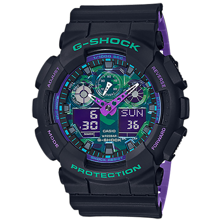 CASlO G-SH0CK Jam Tangan Pria dengan format Analog Digital GA-100BL-1A Garansi 1 tahun Hadiah