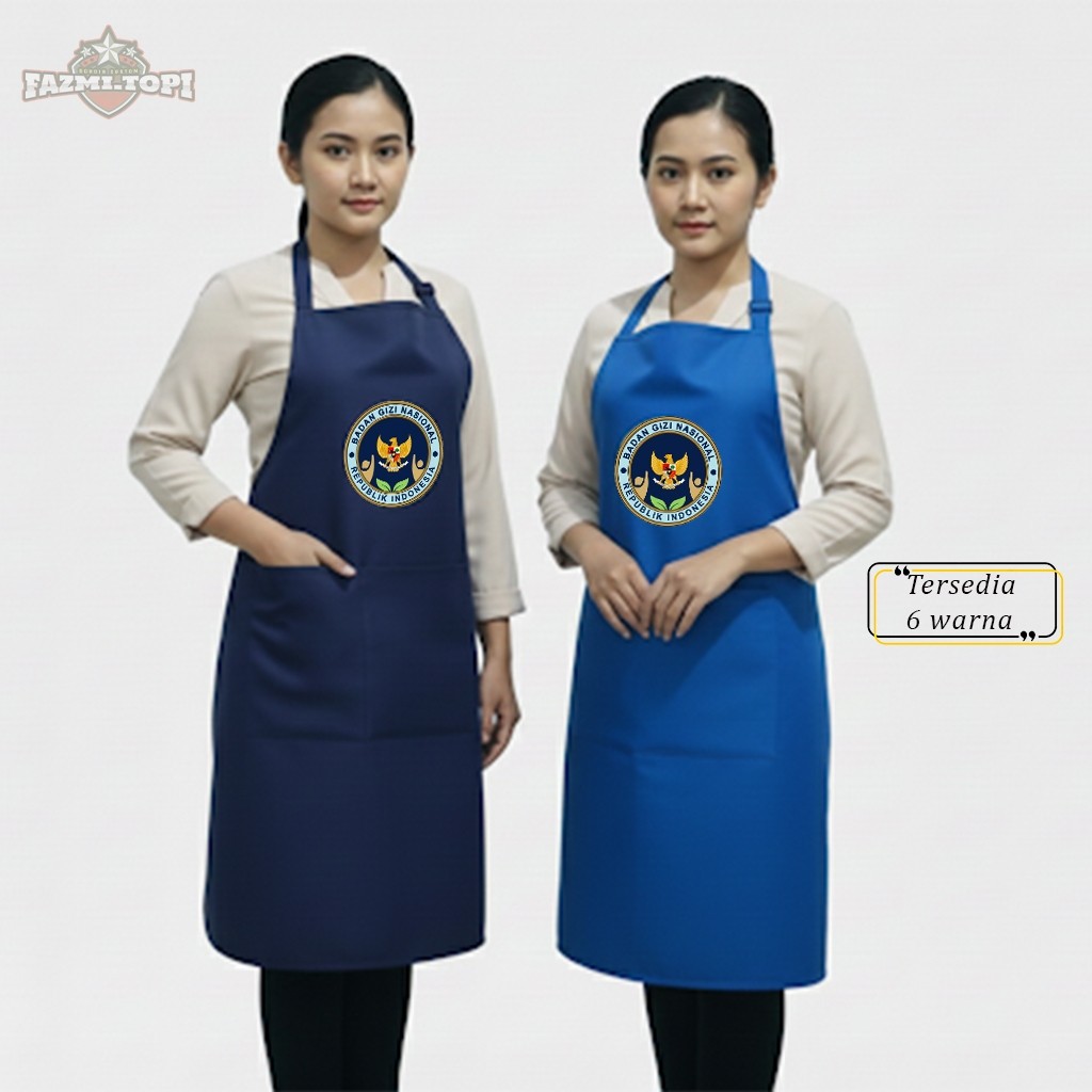 Celemek Apron BGN Badan Gizi Nasional SPPG Celemek Dapur MBG Bahan American Drill