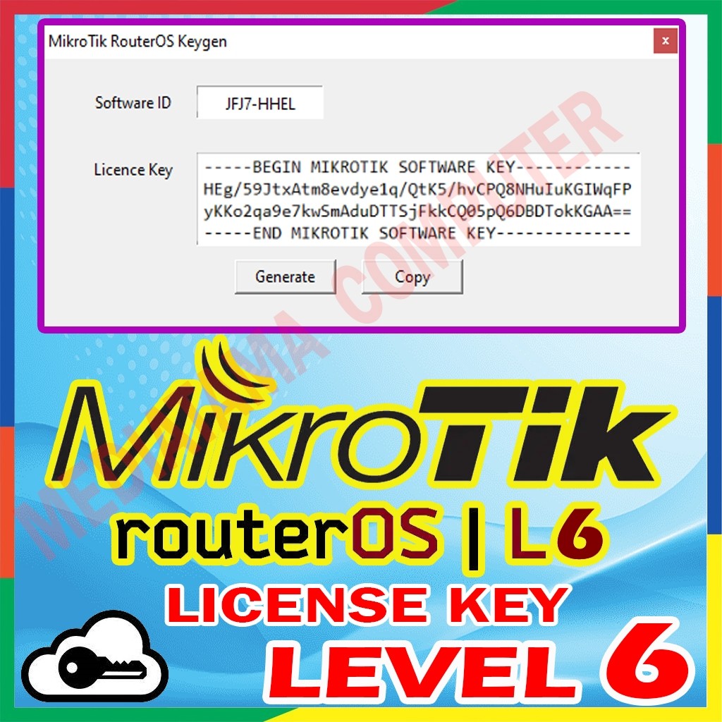Lisensi Level 6 dan File Kloning Mikrotik PC x86