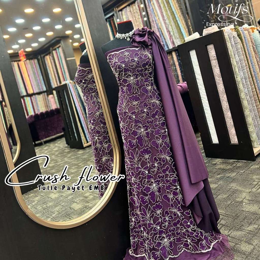 (EC) TULLE PAYET EMB (CRUSH FLOWER) 24698 D/HK-23-2799A