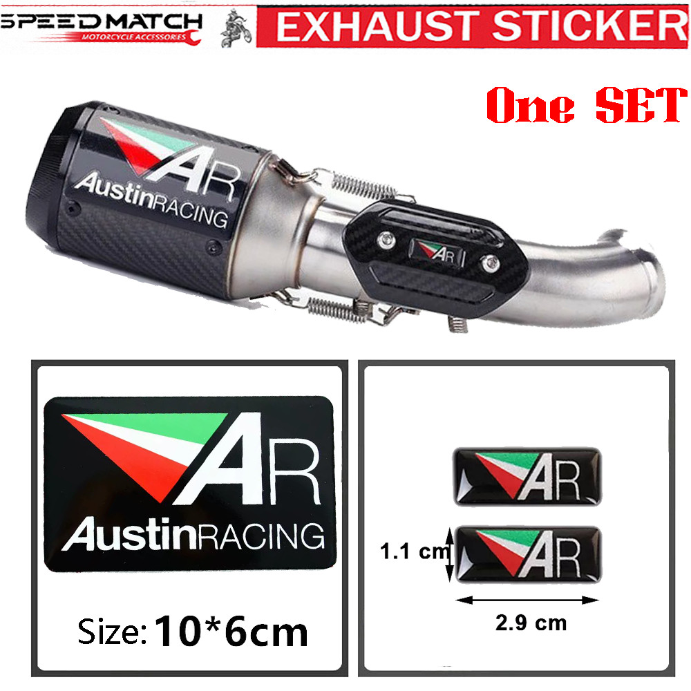 For Austin Racing Motorcycle Escape Exhaust Sticker CF MOTO Suzuki Kawasaki KTM Yamaha CB650R Z900 S