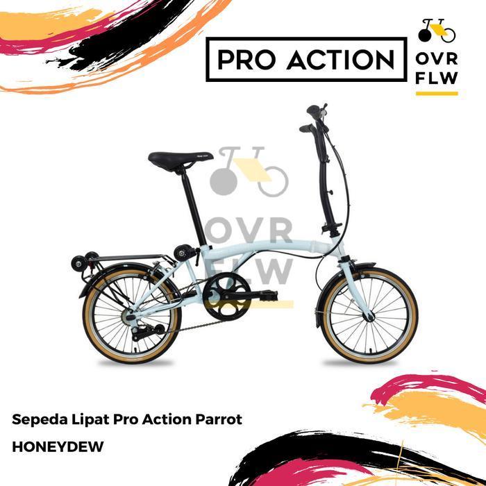 SEPEDA LIPAT PRO ACTION - PARROT 5 SPEED 16 Inch - HONEYDEW
