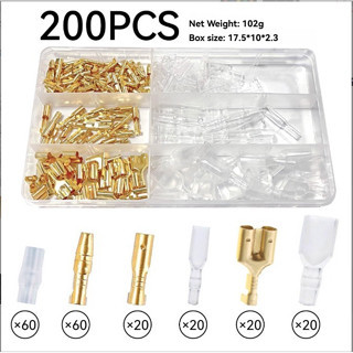 Kabel Motor Terminal Skun Cewe Male Cowo Bulat Sekun 200pcs Soket Kabel Kabel Motor 120pcs Female
