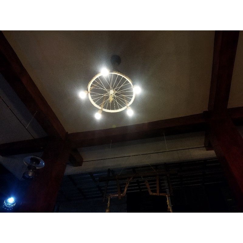 Lampu Hias Gantung roda vintage lampu hias gantung unik lampu hias gantung  tali goni gantung tali l