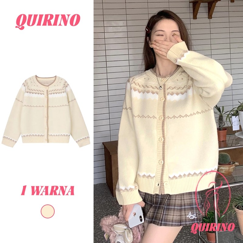 FIROSADA  QUIRINO - Cardigan Wanita Oversize | Sweater Kardigan Outher Big Size Korean Style | Cardi