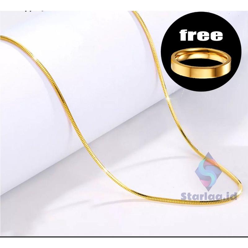 Terbaru Kalung Pria Emas Liontin Cincin Titanium Asli Origina / Kalung Pria Titanium Liontin Cincin 