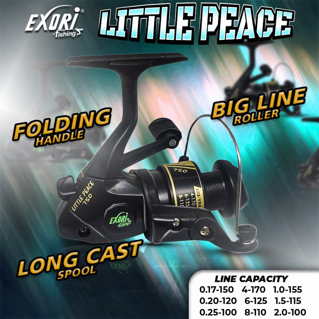 Reel Exori Little Peace 750 – Long Cast Spool, Gear Ratio 3.8:1,Big Line Roller, Strong Gear & Econo