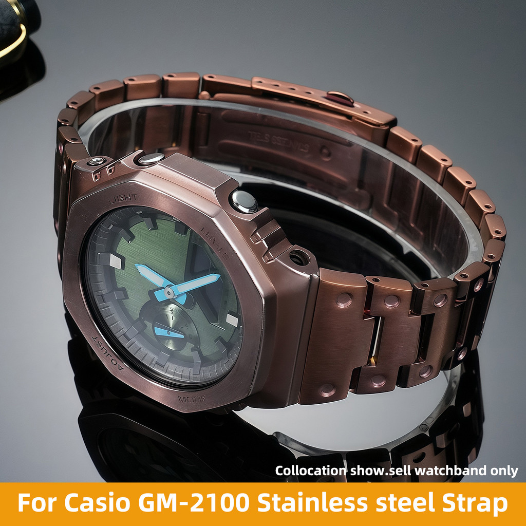 Stainless Steel Strap For Casio G-SHOCK GM2100 GM 2100 GM-2100 High quality Metal Wat band Replace W