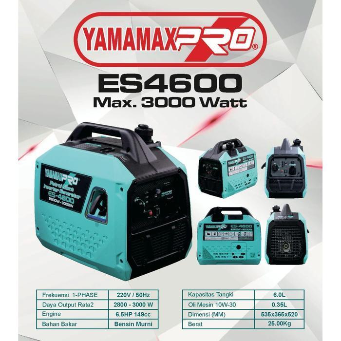 Genset Silent Inverter 3000 Watt Yamamax Pro ES 4600 ES4600 Genset Bensin Portable 2800 Watt Generat