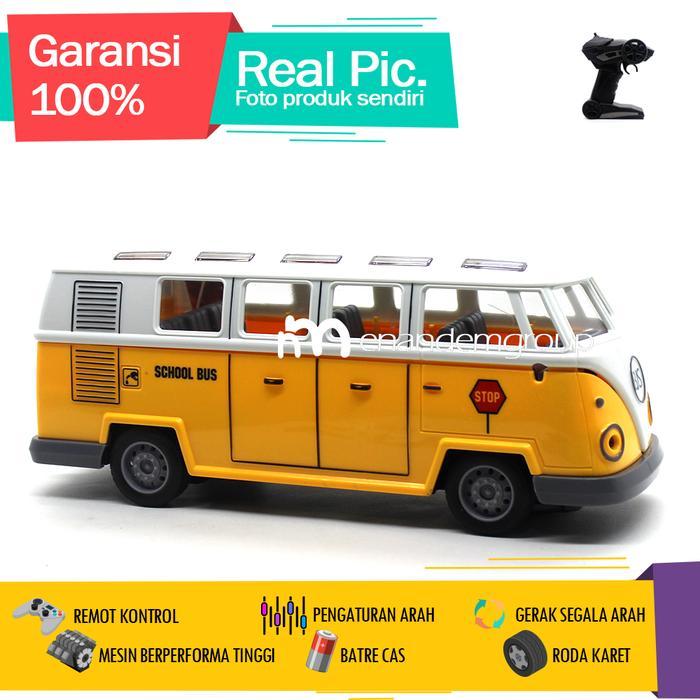 Mainan Mobil Remot Kontrol RC Bus Sekolah VW Combi Lampu LED - Bus Sekolah by Allshopibamz