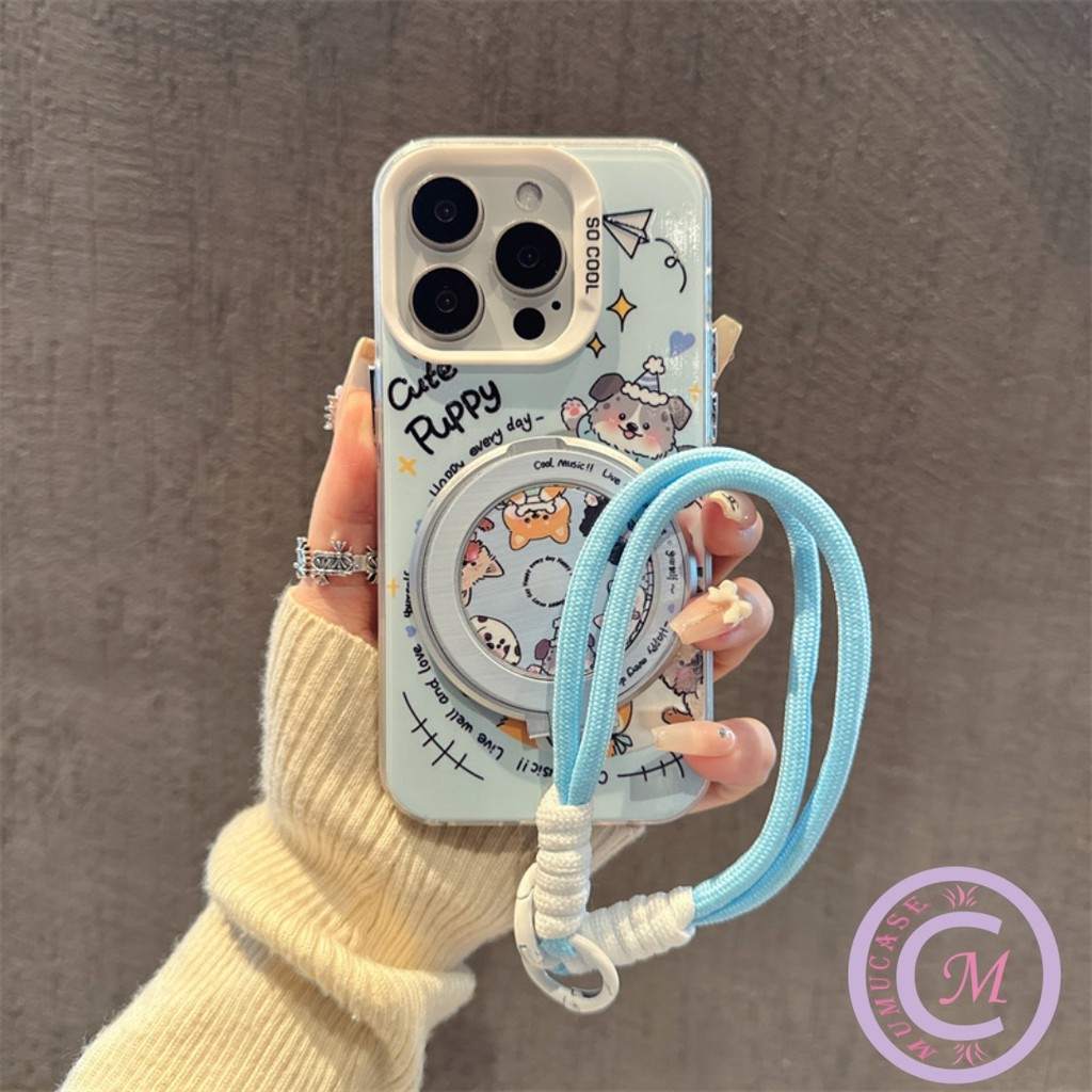 case iPhone 11 Rekam hewan dengan penyangga dan tali pergelangan tangan Casing ponsel cocok untuk iP