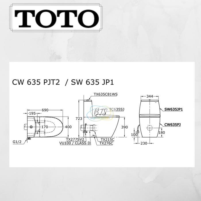 PROMO RAMADHAN Kloset/Closet TOTO CW635PJ1/SW635JP1/CW 635 PJ/CW635J/CW 635 J/CW635 J - P-TRAP