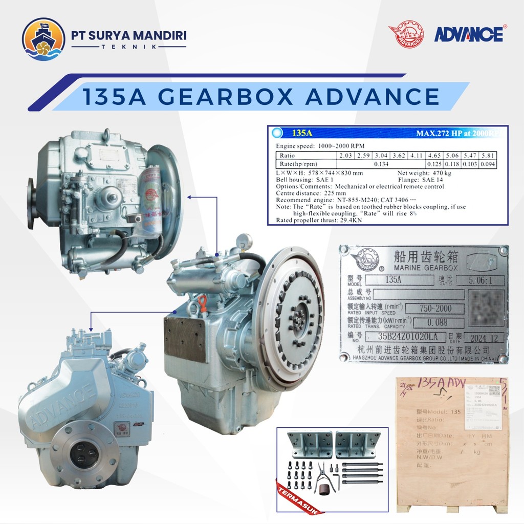 135A GEARBOX KAPAL ADVANCE / MARINE GEARBOX 135A