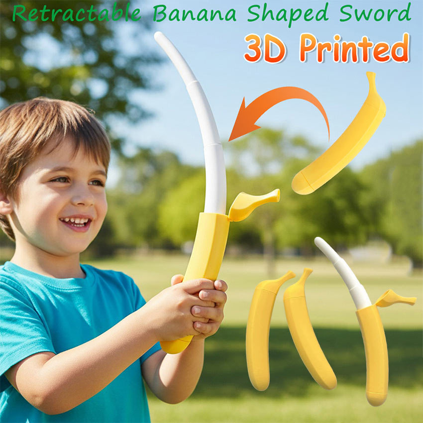 Mainan Pedang Pisang Pisau Lipat 3D Printed Fidget Toy Dewasa Anak Dekompresi Prank Toys Portable