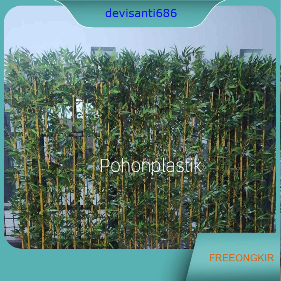 Bambu Partisi Tinggi 2 Meter Artificial panjang POT 100cm & 120cm / Tanaman Hias Tirai Bambu / Penye