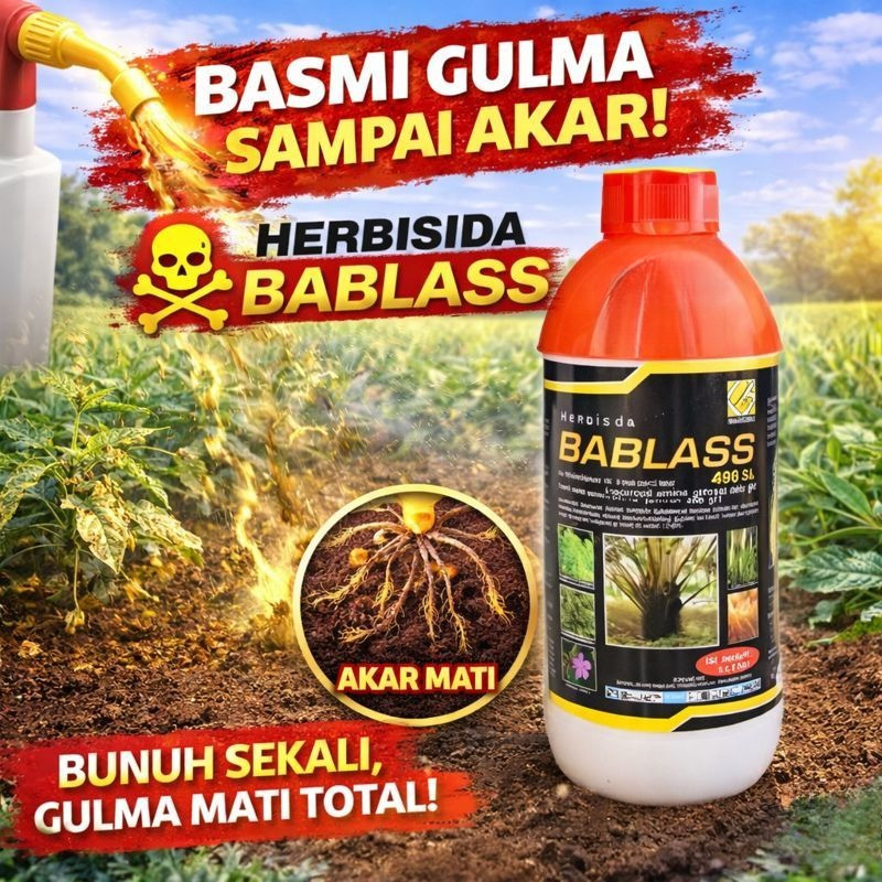 Herbisida BABLASS  490 SL Pembasmi Rumput liar, Lulangan, Daun Lebar, Daun Sempit, Teki