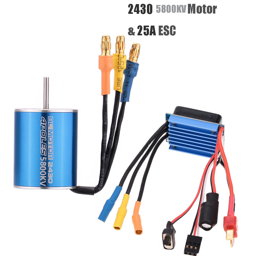 Surpass Hobby 2430 Brushless Motor 7200KV 5800KV  Sensorless & 25A Waterproof ESC Combo for 1/18 1/1