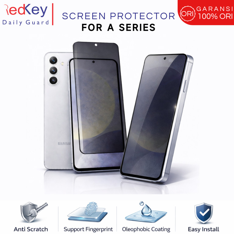 Redkey Anti Gores Samsung Galaxy A36 A56 5G  - Premium Nonfulcover Privacy  Anti Spy An Support  Fin
