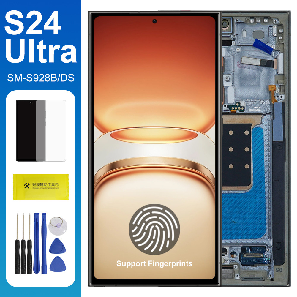 S24Ultra 6.67" AMOLED Display Screen Digitizer  Assembly for Samsung Galaxy S24 Ultra S928B LCD Disp