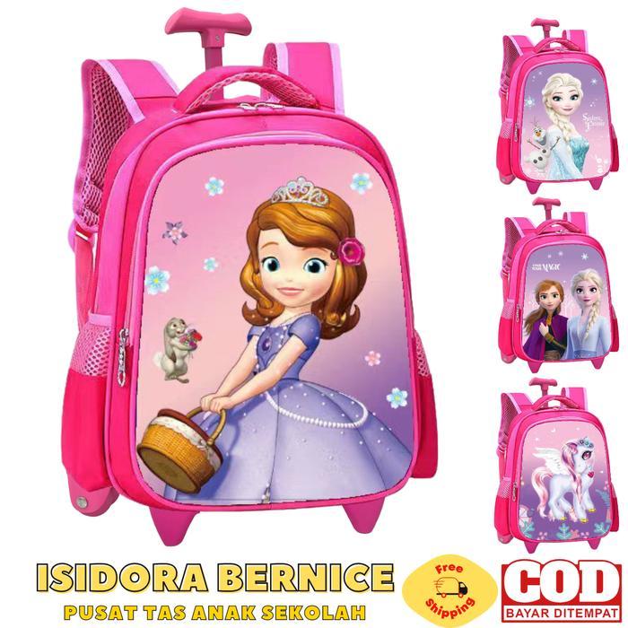 Tas Troli Anak Perempuan TK PAUD Bags Ransel Sekolah - TROLI 6122TK FROZEN