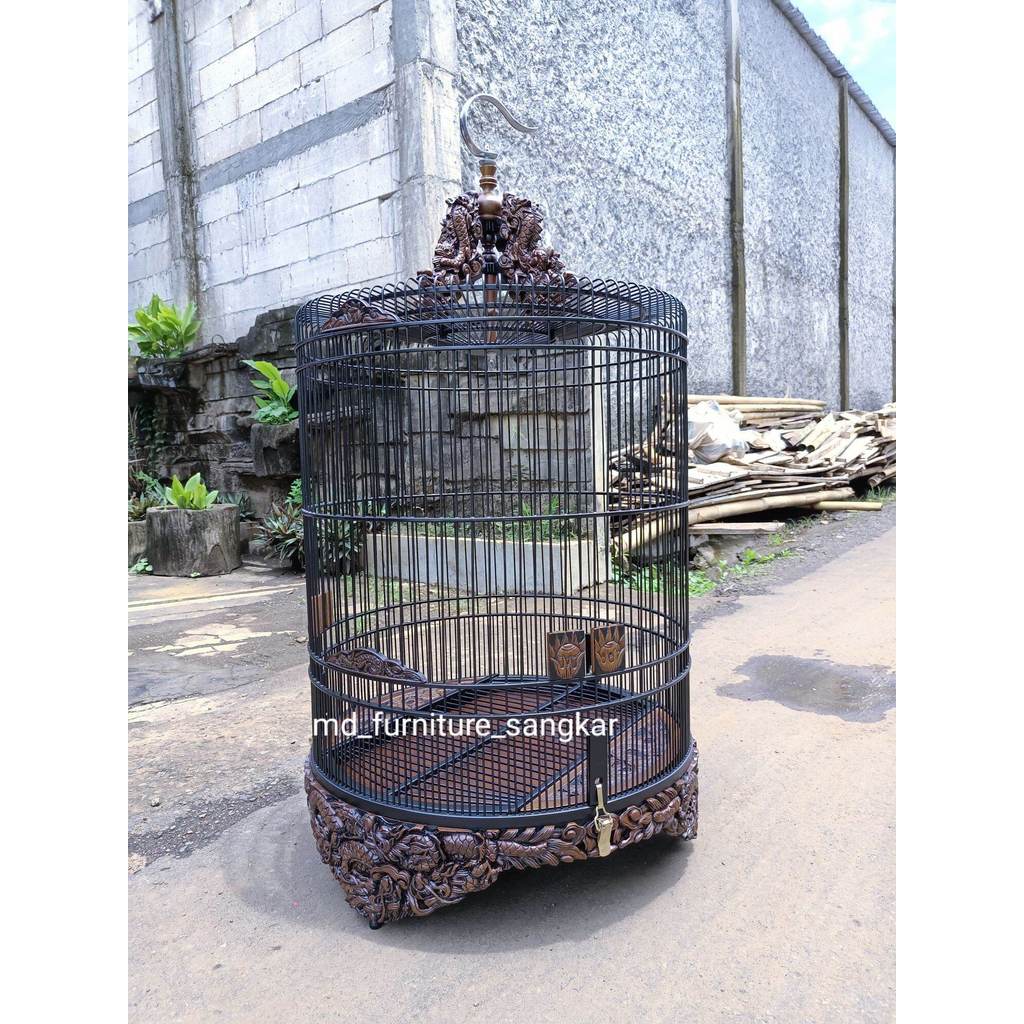 sangkar murai, sangkar murai ukir, sangkar murai ukir naga, sangkar burung murai batu, sangkar burun