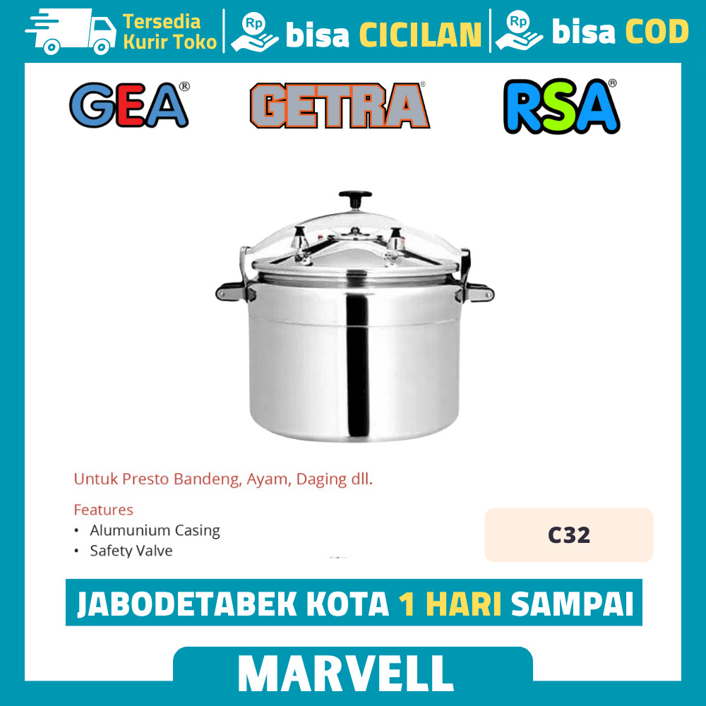 Panci Presto GETRA C-32 24 Liter Alumunium Casing / Panci Presto GETRA C 32