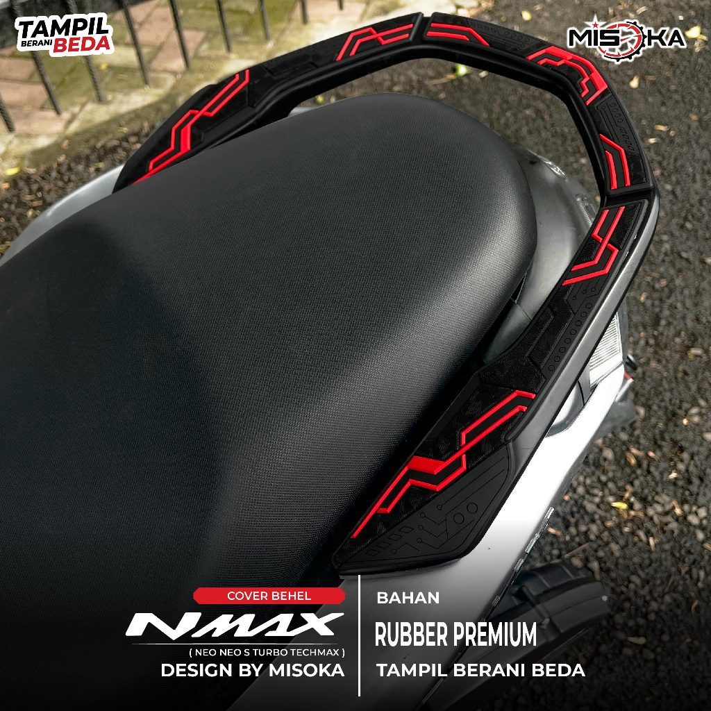 ALIANSHOP Misoka Behel Cover Nmax Techmax Turbo Neo s Neo Rubber Karet Murah Keren
