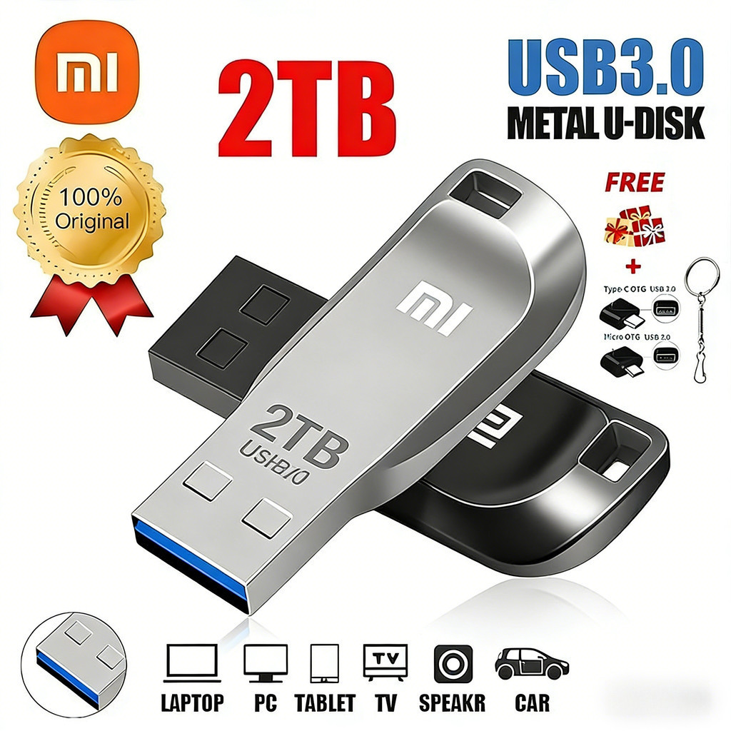 Xiaomi Metal U Disk 2TB 1TB Portable Pen Drive High Speed USB 3.0 Interface Waterproof Memoria Usb F