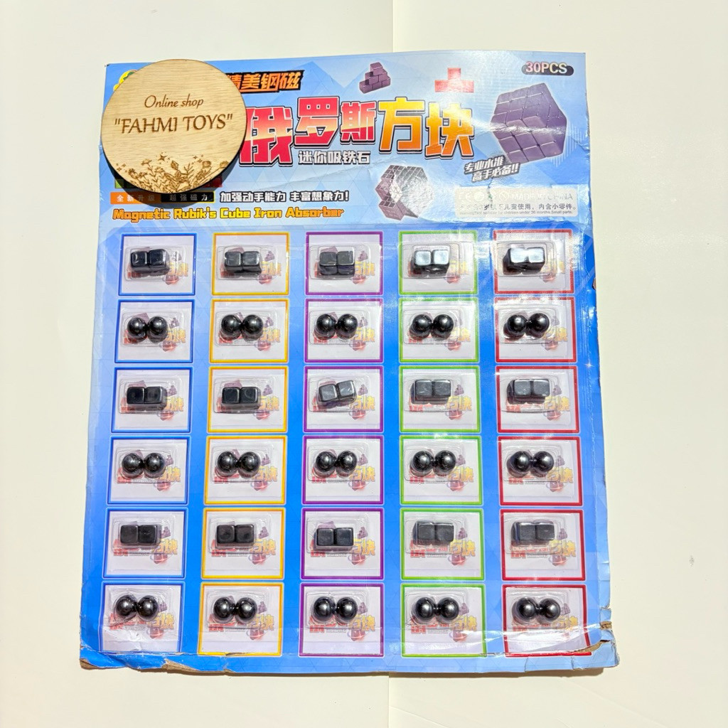 [LINGKA] 1 Pasang / 2PCS Magnet Mini Anak Kotak Lonjong bulat hati /  maghnet kecil mainan anak