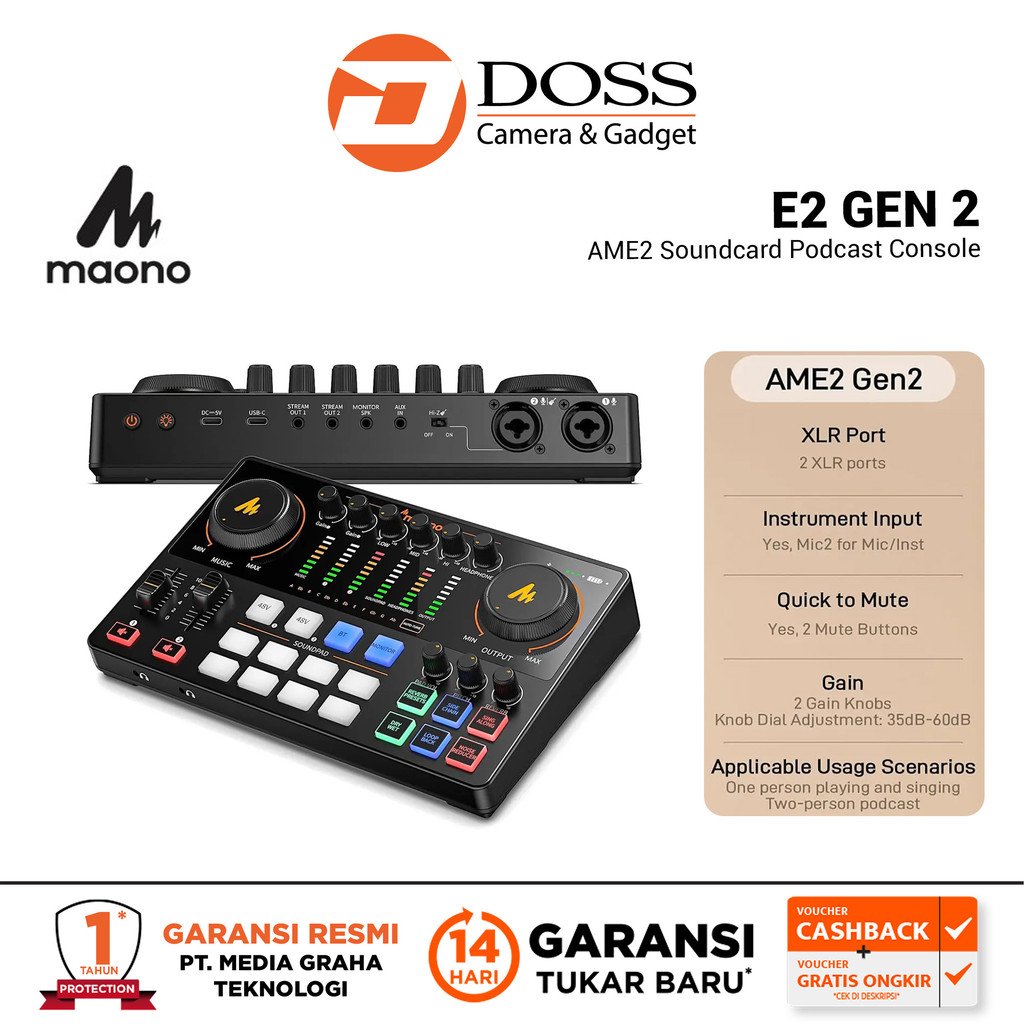 Maono E2 GEN 2 AME2 Soundcard Podcast Console