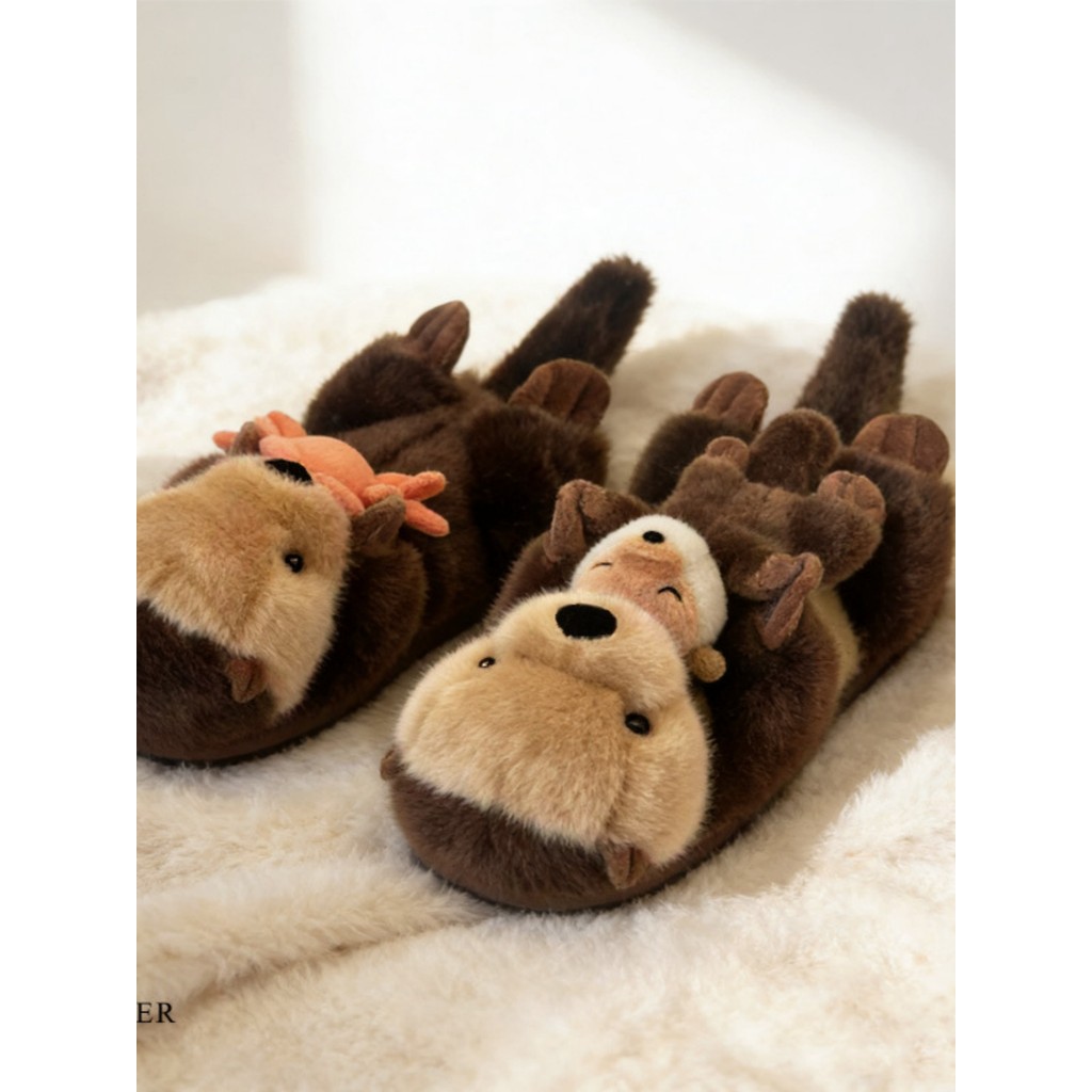 New Mother-and-Baby Sea Otter Plush Toy Adorable Crab-Hog Baby Sea Otter Figurine Educational Toy