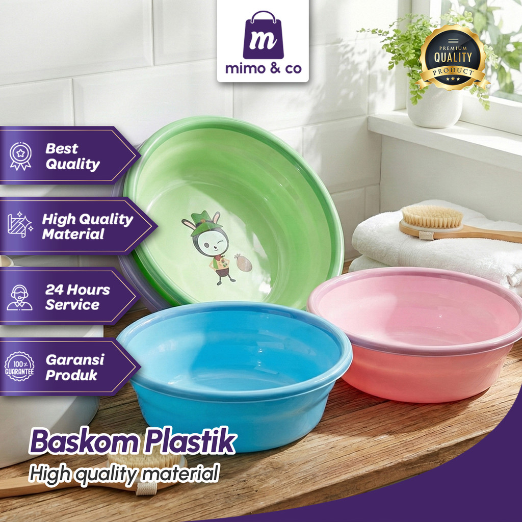 Mimo & Co Baskom Ember Plastik Anti Pecah Wadah Air Bulat Serbaguna Multifungsi 214
