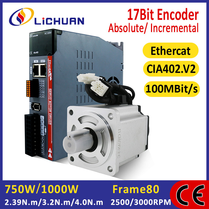 Lichuan LC10E20E EtherCAT 750W 1000W 2.39/3.2/4.0N.m AC Servo Motors Driver 2500/3000RPM 4.5/5.8/4.6