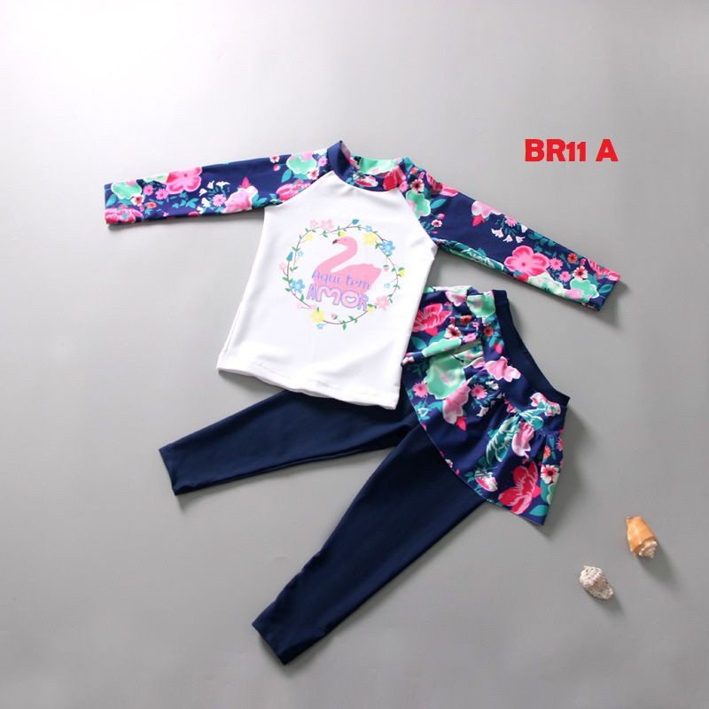 BR11 BAJU RENANG ANAK PEREMPUAN / BAJU RENANG KOREA/ BAJU RENANG ANGSA