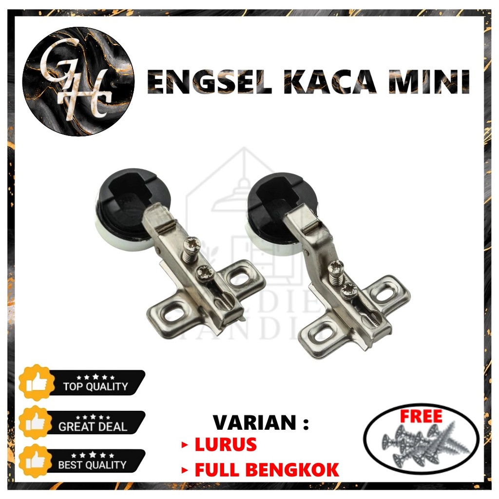 Engsel Sendok Kaca 26mm Engsel Sendok Pintu Lemari Kaca Lurus Full Bengkok
