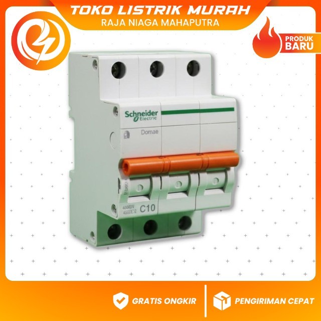 MCB 3 Phase 10A Schneider – Miniature Circuit Breaker 3 Phase 10 Ampere untuk Proteksi Listrik Rumah