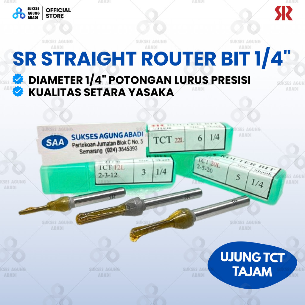 SR Straight Router Bit 1/4" – TCT Mata Lurus Setara YASAKA