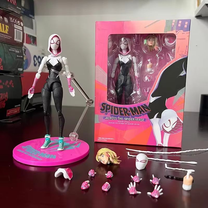 Hot Super Gwen Action Figrue Spiderman Shf Spider-Gwen Gwen Stacy Into The Spider-Verse Figure Gwen 