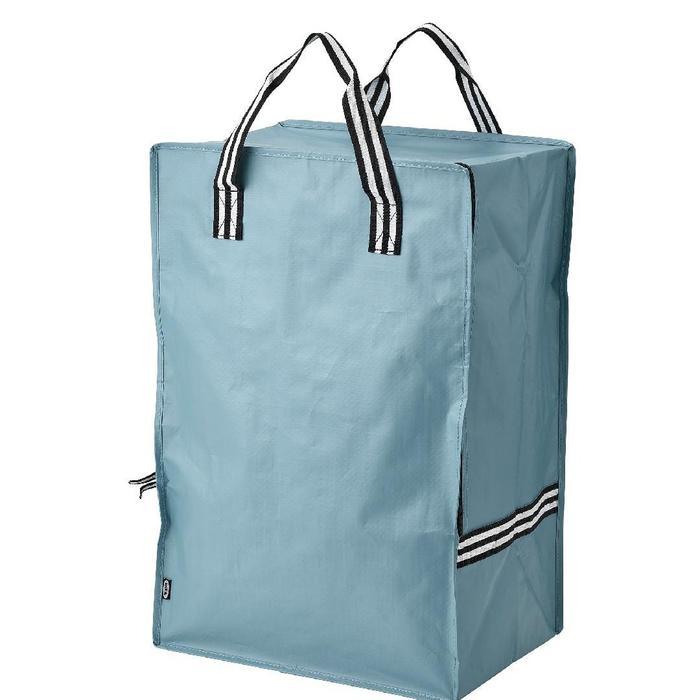 Tas Kantong belanja Laundry Bag Dengan  Resleting Ransel Besar Jumbo - BIRU