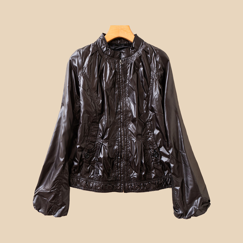 XT-8 IJA-45 jaket luaran wanita import korea jepang musim dingin motor hitam kulit