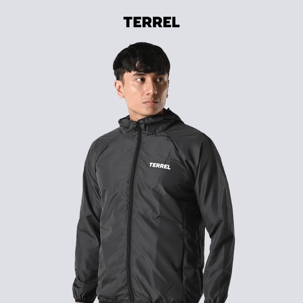 Terrel basic windbreaker jacket dark grey
