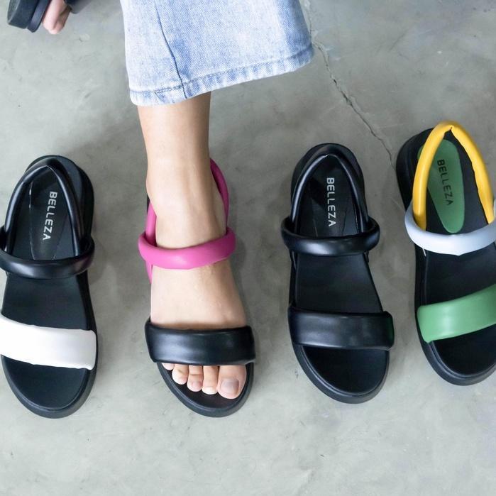 BELLEZA YUK - FORI Sepatu Sandal Wanita Size 36 - 41 Sendal Beleza Wedges Model dua Tali Strap Belak
